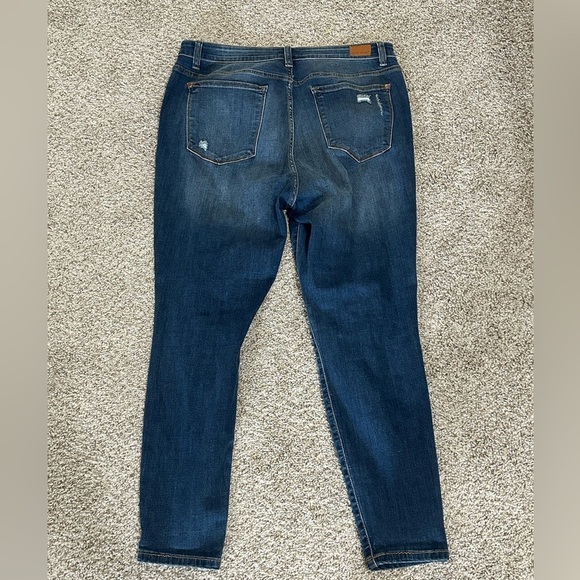 Judy Blue Red Buffalo Plaid Distressed Relaxed Fit Jeans Cotton Women’s Size 2XL - Picture 4 of 10